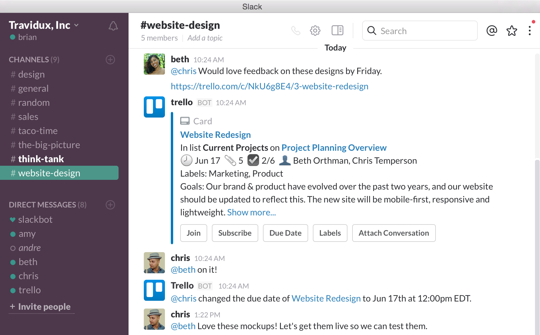 trello slackslack videos